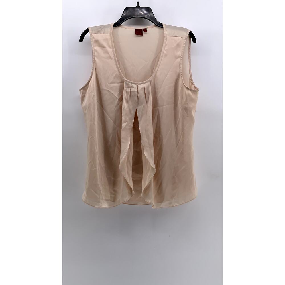 212 COLLECTION Women's Beige Ruffle Sleeveless Top SZ XL